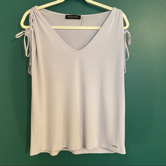 IVANKA TRUMP Lavender Open-Shoulder Top - Medium - Picture 1 of 2